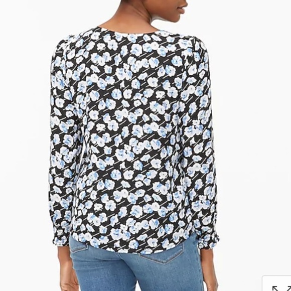 J Crew Smocked-sleeve button-up top - Picture 3 of 8